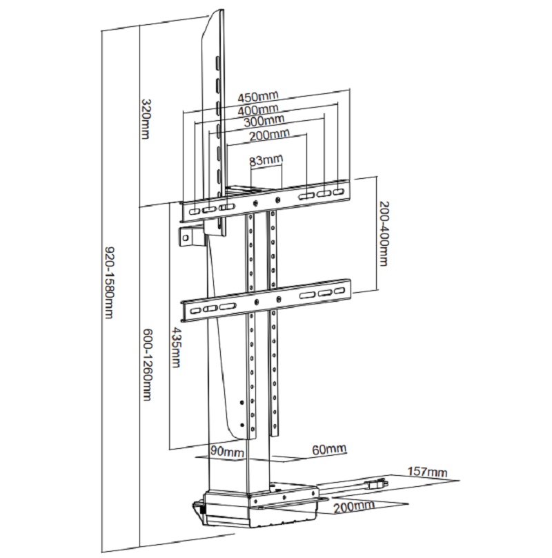 DQ Wall-Support Ares 660 S - Ascensor TV electrico