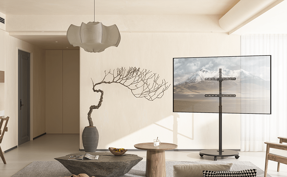 XTRARM Arius - Soporte TV de suelo Negro