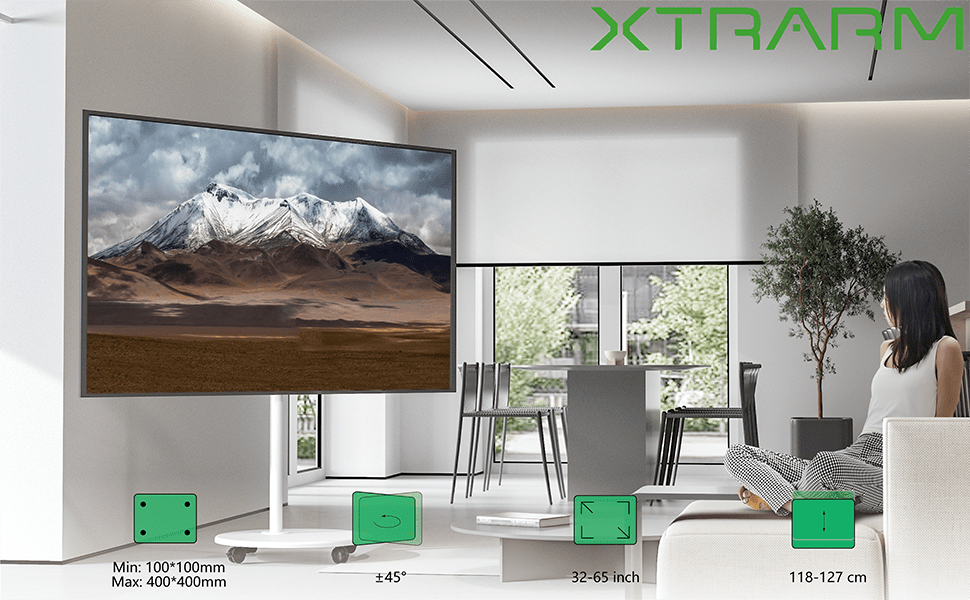 XTRARM Arius - Soporte TV de suelo Blanco