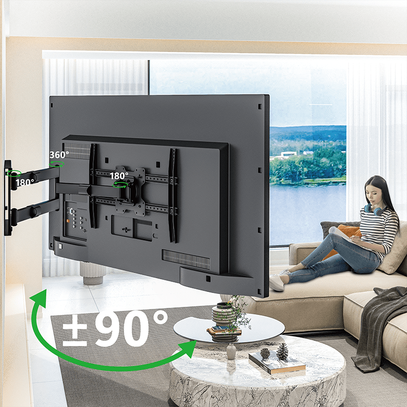 XTRARM Crius 100 cm Rotate VESA 600 - Soporte TV de pared Negro