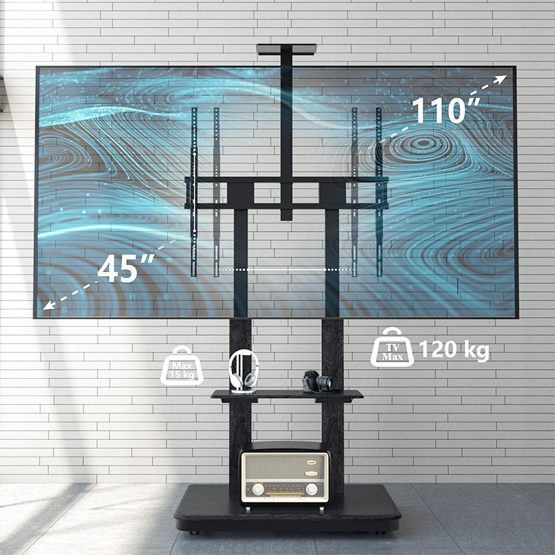 XTRARM Duolite negro Móvil – Soporte Tv de pie eléctrico