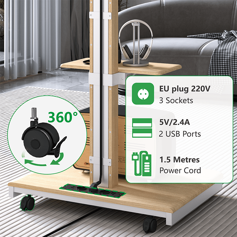XTRARM Elite blanco/haya Móvil – Soporte Tv de pie eléctrico