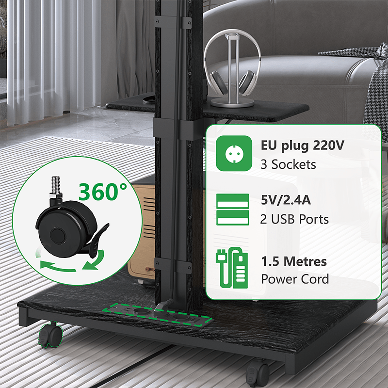 XTRARM Elite negro Móvil – Soporte Tv de pie eléctrico