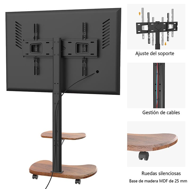 XTRARM Stellar nogal/negro Móvil – Soporte Tv de pie