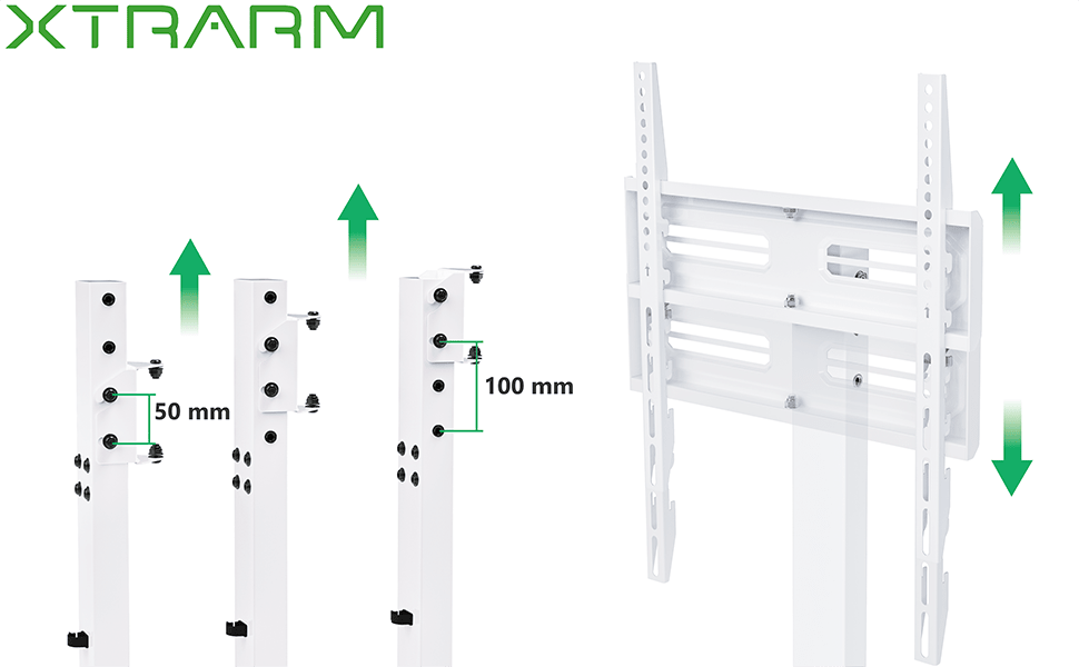 XTRARM TS1025 - Soporte TV roble blanco de mesa