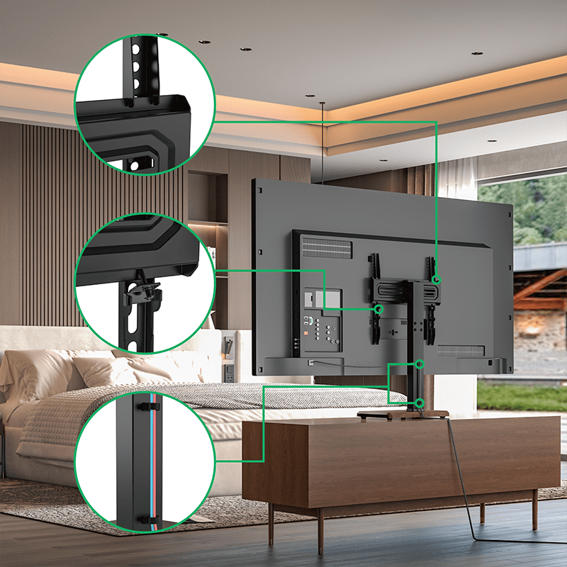 XTRARM TS1030 - Soporte TV Nogal de mesa