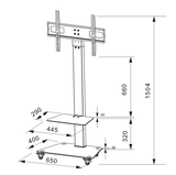 DQ Wall-Support Adrian 1 Mobil Soporte - Soporte Tv de suelo Nero