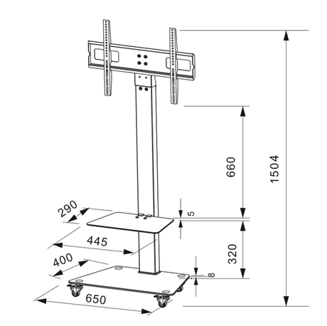 DQ Wall-Support Adrian 1 Mobil Soporte - Soporte Tv de suelo Nero