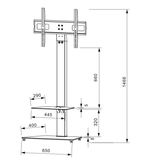 DQ Wall-Support Adrian 1 Mobil Soporte - Soporte Tv de suelo Nero
