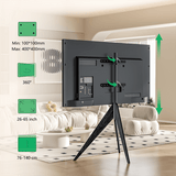 XTRARM Argo Trípod - Soporte TV de suelo Negro