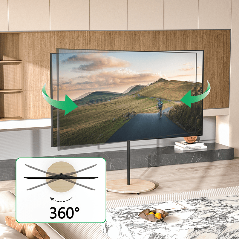 XTRARM Arius - Soporte TV de suelo Madera Maciza