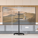 XTRARM Arius - Soporte TV de suelo Negro