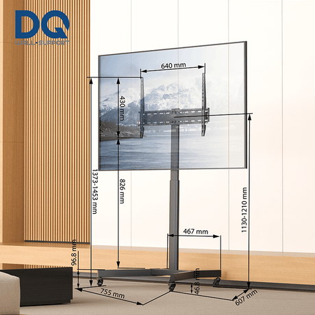 DQ Wall-Support Artem Móvil Negro – Soporte Tv de suelo