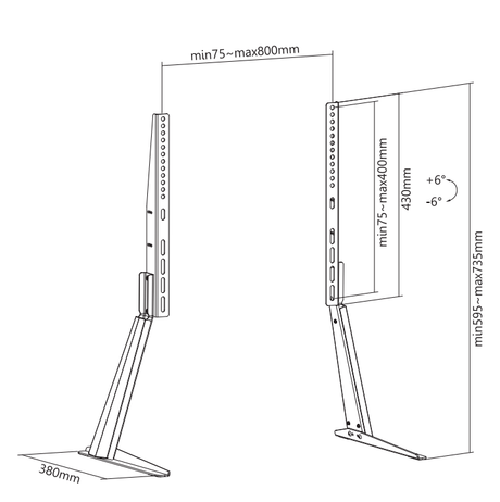 DQ Wall-Support Atalo Negro - Soporte TV de mesa