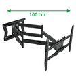 XTRARM Cratos 100 cm doble Rotate VESA 600 TV - Soporte TV de pared Negro