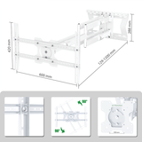 XTRARM Cratos 120 cm doble Rotate VESA 600 - Soporte TV de pared Blanco
