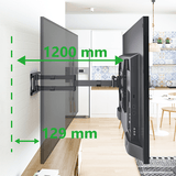 XTRARM Cratos 120 cm doble Rotate VESA 600 TV - Soporte TV de pared Negro