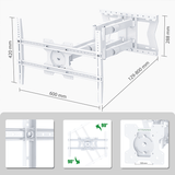 XTRARM Cratos 80 cm doble Rotate VESA 600 - Soporte TV de pared Blanco