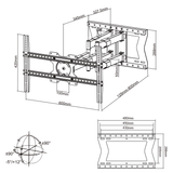 XTRARM Cratos 80 cm doble Rotate VESA 600 - Soporte TV de pared Blanco