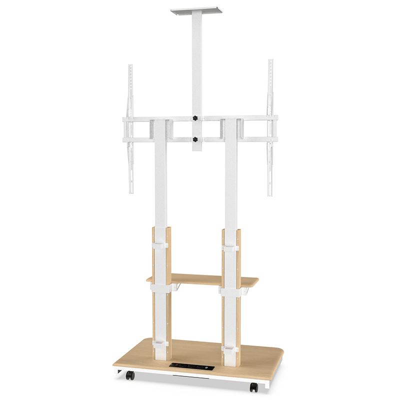 XTRARM Duolite blanco/haya Móvil – Soporte Tv de pie eléctrico
