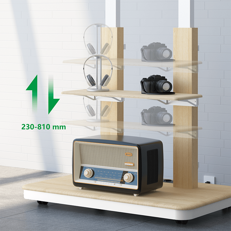 XTRARM Duolite blanco/haya – Soporte Tv de pie Manual