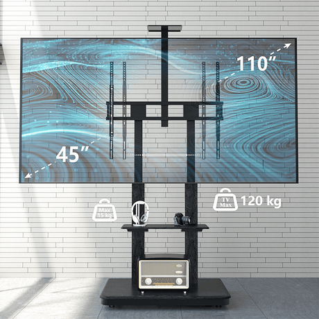 XTRARM Duolite negro Móvil – Soporte Tv de pie eléctrico