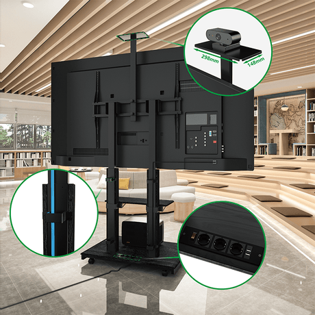 XTRARM Duolite negro Móvil – Soporte Tv de pie eléctrico