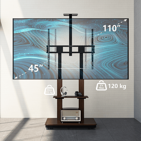 XTRARM Duolite negro/nogal – Soporte Tv de pie Manual