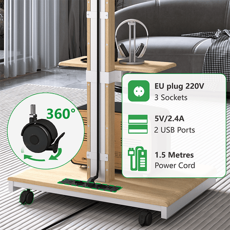 XTRARM Elite blanco/haya Móvil – Soporte Tv de pie eléctrico