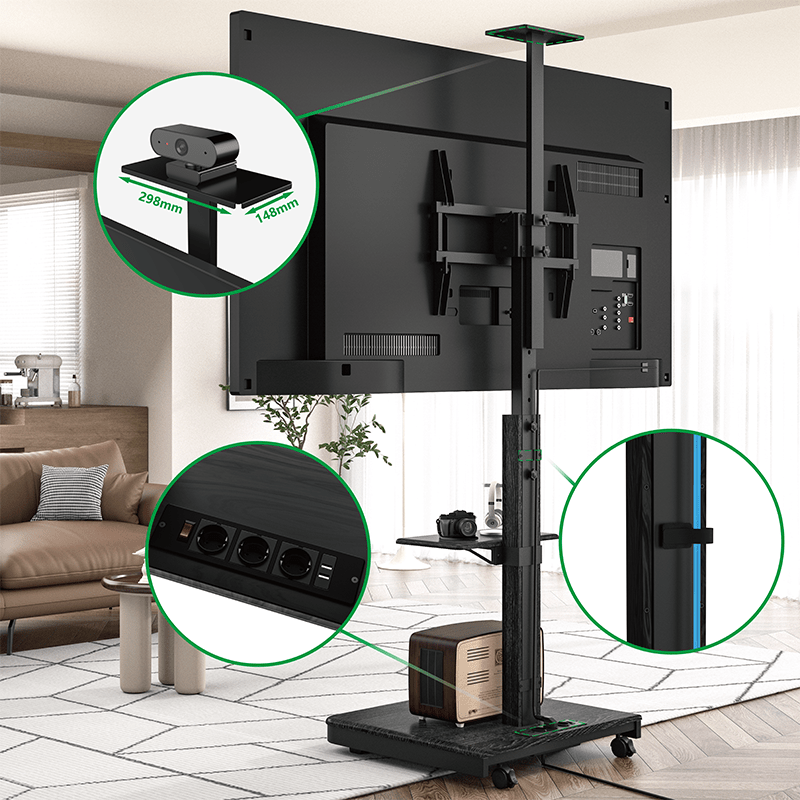 XTRARM Elite negro Móvil – Soporte Tv de pie Manual