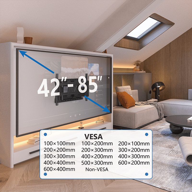 DQ Hercules Flex 2.0 VESA 600 100 cm TV beugel zwart