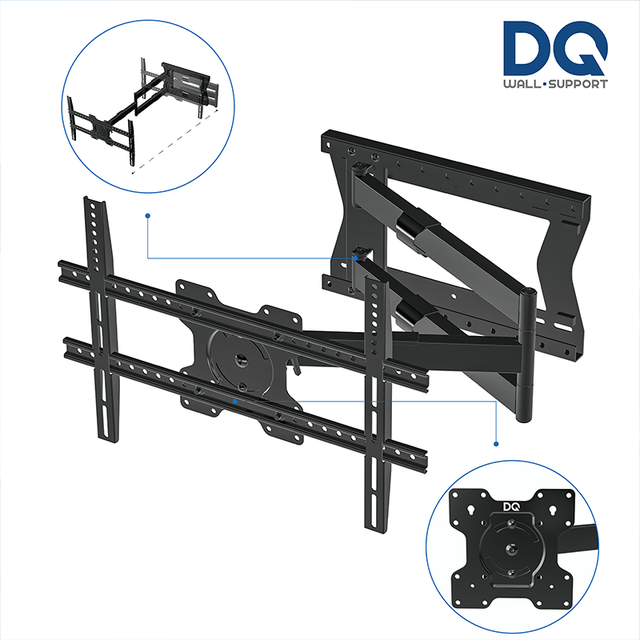 DQ Wall-Support Hercules 2.0 100 cm Flex VESA 600 - Soporte TV de pared Negro