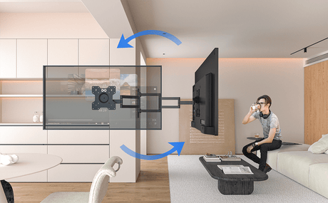 DQ Wandsteun Rotate XL 70 cm Draaibaar TV-meubel - Wand TV-meubel Zwart