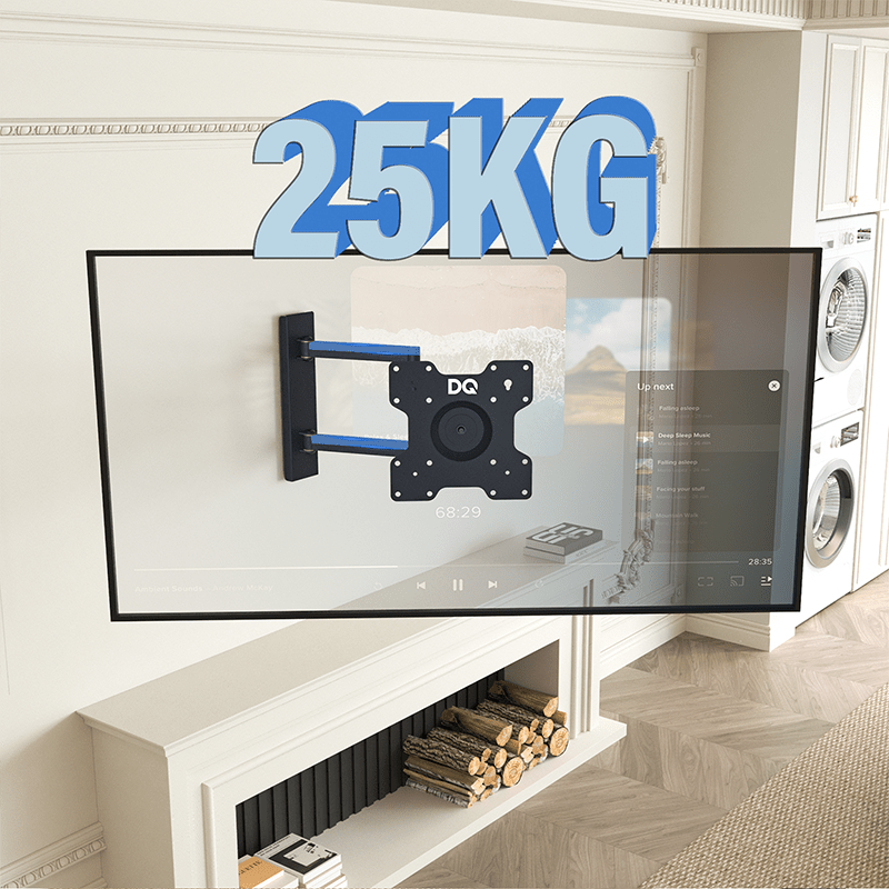 DQ Wandsteun Rotate XL 70 cm Draaibaar TV-meubel - Wand TV-meubel Zwart