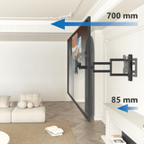 DQ Wandsteun Rotate XL 70 cm Draaibaar TV-meubel - Wand TV-meubel Zwart