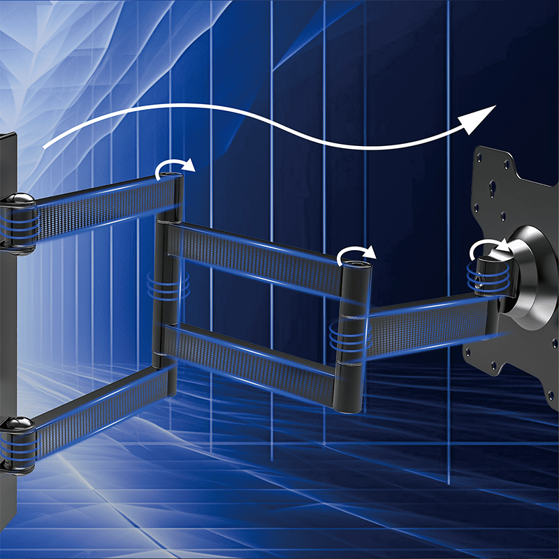 DQ Wandsteun Rotate XL 70 cm Draaibaar TV-meubel - Wand TV-meubel Zwart