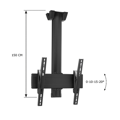 Vogel's Professional SET C 1522 150 cm - Soport TV de Techo Negro