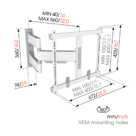 Vogel's TVM 5445 Draaibare tv-beugel 32 -65 inch