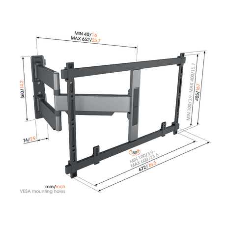Vogel's TVM 5645 Draaibare tv-beugel 40 -77 inch platinumgrijs