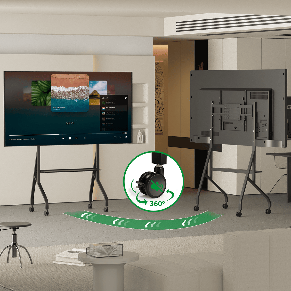 XTRARM Aura XTR-FS5150 – Mobiele tv-vloerstandaard 42"-110" Zwart