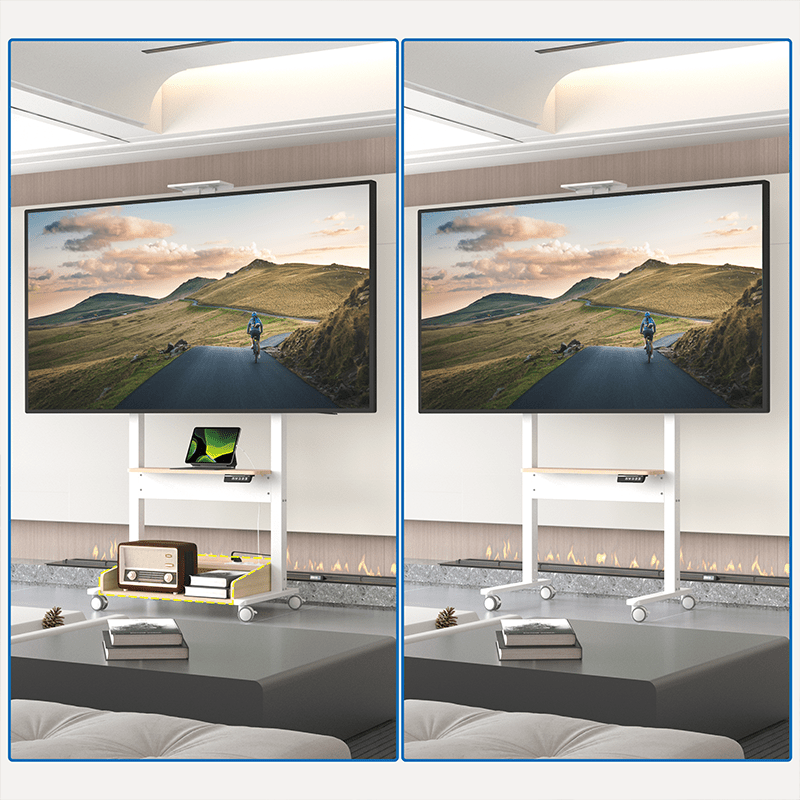 DQ Wall-Support Zelos blanco Móvil – Soporte Tv de pie eléctrico