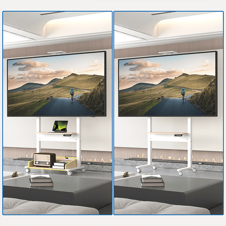 DQ Wall-Support Zelos blanco Móvil – Soporte Tv de pie eléctrico